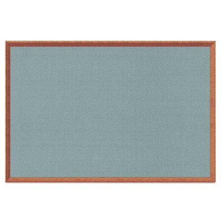 United Visual Products Decor Wood Combo Board, 48"x36", Cherry/White Porcelain & Cobalt UV703DEFAB-CHERRY-WHTPORC-COBACC